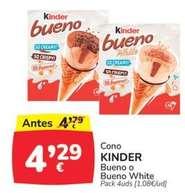Oferta de Ferrero - Cono Kinder Bueno O Bueno White por 4,29€ en Supermercados Codi