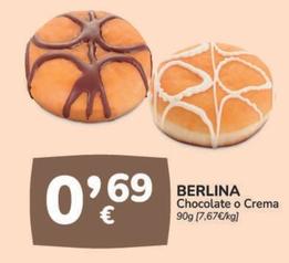 Oferta de Berlina Chocolate O Crema por 0,69€ en Supermercados Codi