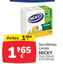 Oferta de Nicky - Servilletas Limon por 1,65€ en Supermercados Codi