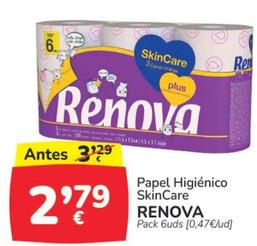 Oferta de Renova - Papel Higiénico SkinCare por 2,79€ en Supermercados Codi