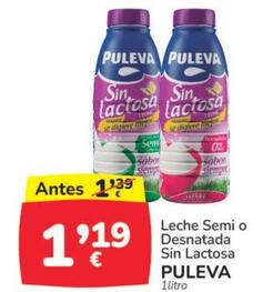 Oferta de Puleva - Leche Semi O Desnatada Sin Lactosa por 1,19€ en Supermercados Codi