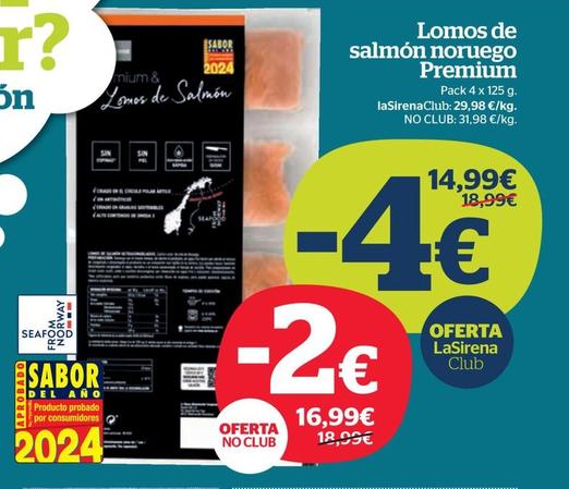 Oferta de Premium - Lomos De Salmon Noruego por 15,99€ en La Sirena