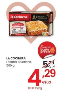 Oferta de La Cocinera - Lasaña Boloñesa por 4,29€ en Eroski