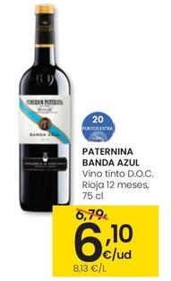 Oferta de Paternina - Banda Azul Vino Tinto D.O.C Rioja 12 Meses por 6,1€ en Eroski