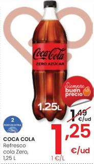 Oferta de Coca-cola - Refresco Cola Zero por 1,25€ en Eroski