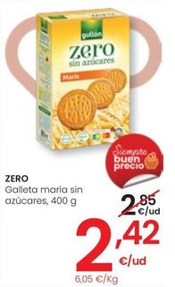 Oferta de Zero - Galleta María Sin Azucares por 2,42€ en Eroski