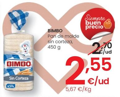 Oferta de Bimbo - Pan De Molde Sin Corteza por 2,55€ en Eroski