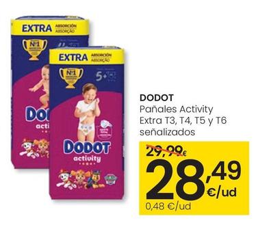 Oferta de Dodot - Panales Activity Extra T3, T4, T5 Y T6 Senalizados por 28,49€ en Eroski