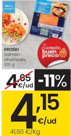 Oferta de Eroski - Salmon Ahumado por 4,15€ en Eroski