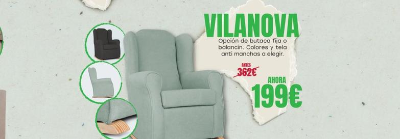 Oferta de Vilanova - Opcion De Butaca Fija O Balancin.Colores Y Tela Anti Manchas A Elegir  por 199€ en OKSofas
