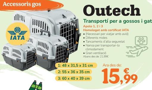 Oferta de Outech - Transportín Para Perros Y Gatos por 15,99€ en Tiendanimal