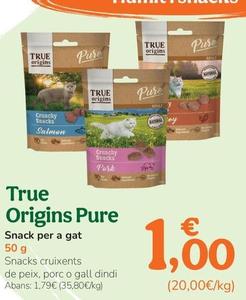 Oferta de True Origins Pure - Snack Para Gato por 1€ en Tiendanimal