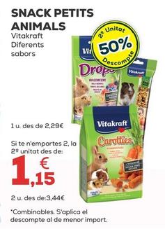 Oferta de Vitakraft - Snack Petits Animals por 2,29€ en Kiwoko