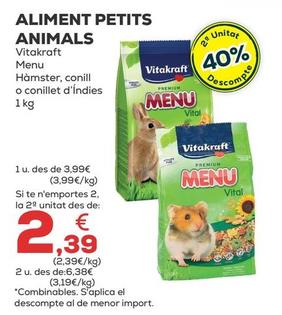 Oferta de Vitakraft - Aliment Petits Animals por 3,99€ en Kiwoko
