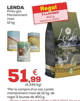 Oferta de Lenda - Pinso Gos Manteniment por 51,99€ en Kiwoko