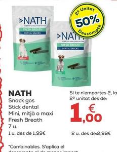 Oferta de Nath - Snack Gos Stick Dental Mini por 1,99€ en Kiwoko