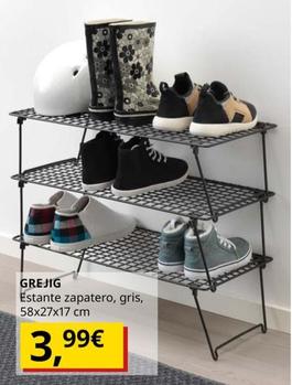 Oferta de Grejig - Estante Zapatero, Gris, 58x27x17 Cm por 3,99€ en IKEA