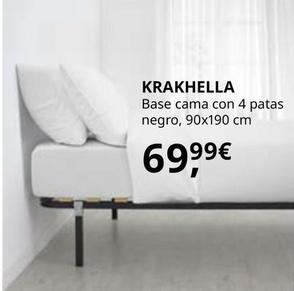 Oferta de Krakhella - Base Cama Con 4 Patas, Negro, 90x190 Cm por 69,99€ en IKEA