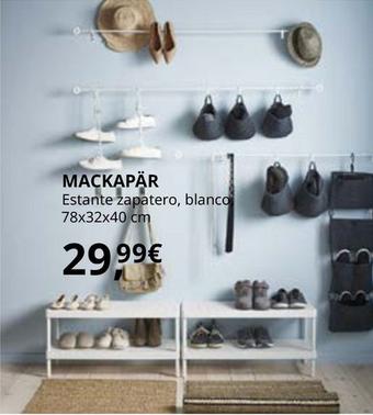 Oferta de Mackapär - Estante Zapatero, Blanco, 78x32x40 Cm por 29,99€ en IKEA