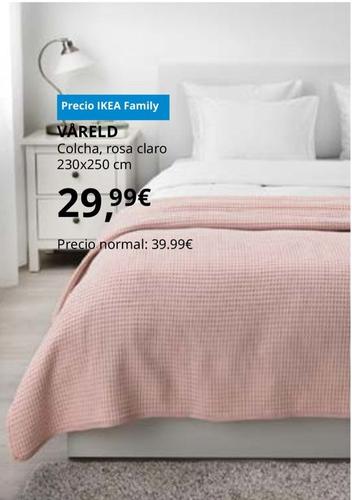 Oferta de Våreld - Colcha, Rosa Claro, 230x250 Cm por 29,99€ en IKEA