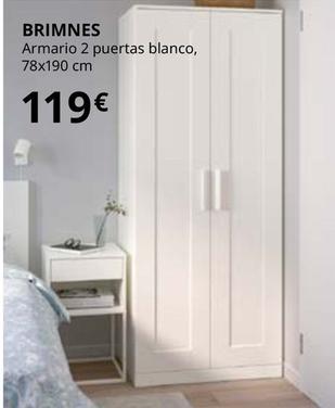 Oferta de Brimnes - Armario 2 Puertas, Blanco, 78x190 Cm por 119€ en IKEA