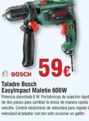Oferta de Bosch - Taladro EasyImpact Maletin 600W por 59€ en Froiz