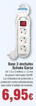Oferta de Garza - Base 3 Enchufes Schuko por 6,95€ en Froiz
