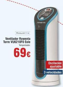 Oferta de Rowenta - Ventilador Torre VU6210F0 Fole por 69€ en Froiz