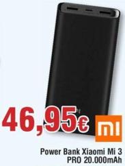 Oferta de Xiaomi - Power Bank Mi 3 Pro 20.000mah por 46,95€ en Froiz