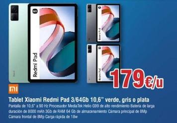 Oferta de Xiaomi - Tablet Redmi Pad 3/64Gb 10,6" Verde / Gris / Plata por 179€ en Froiz
