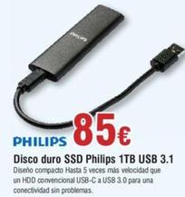 Oferta de Philips - Disco Duro Ssd 1tb Usb 3.1 por 85€ en Froiz