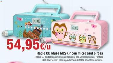 Oferta de Muse - Radio CD M29KP Con Micro Azul / Rosa por 54,95€ en Froiz