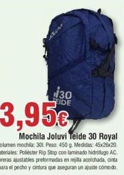 Oferta de Joluvi - Mochila Teide 30 Royal por 3,95€ en Froiz