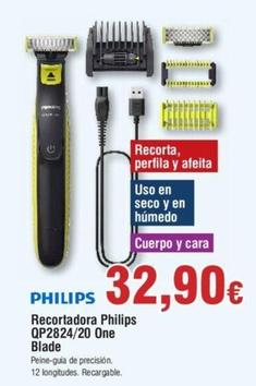 Oferta de Philips - Recortadora QP2824/20 One Blade por 32,9€ en Froiz