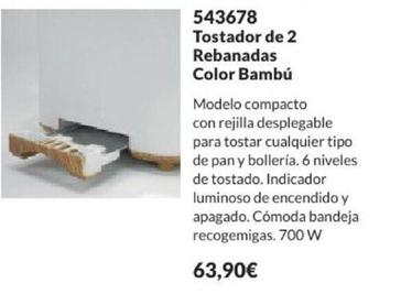 Oferta de Avon - Tostador De 2 Rebanadas Color Bambú por 63,9€ en AVON