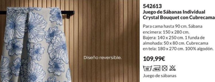 Oferta de Juego De Sábanas Individual Crystal Bouquet Con Cubrecama por 109,99€ en AVON