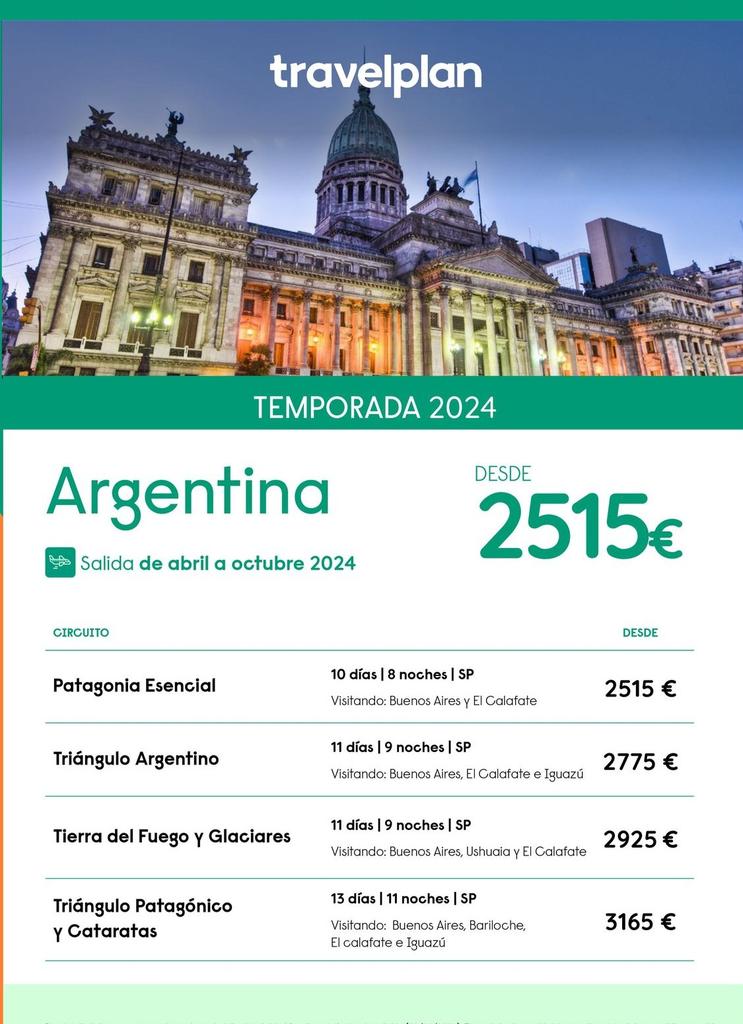 Oferta de Viajes a Argentina por 2515€ en Travelplan