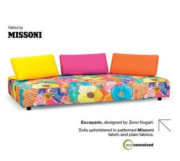 Oferta de Missoni - Escapade, Sofa Upholstered In Patterned Fabric And Plain Fabrics en Roche Bobois