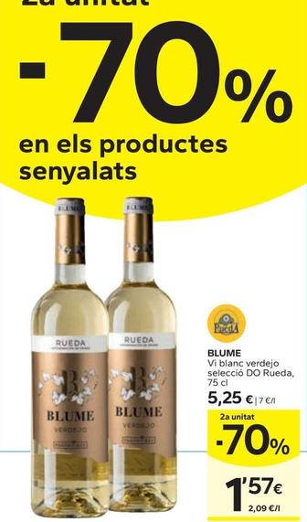 Oferta de Blume - Vi Blanc Verdejo Seleccio DO Rueda por 5,25€ en Caprabo