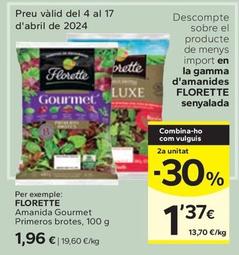 Oferta de Florette - Amanida Gourmet Primeros Brotes por 1,96€ en Caprabo