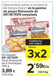 Oferta de Dr Oetker - Pizza Ristorante De 4 Formatges por 3,89€ en Caprabo
