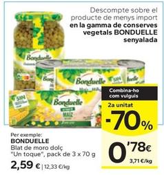 Oferta de Bonduelle - Blat De Moro Dolç "un Toque" Pack De 3 X por 2,59€ en Caprabo