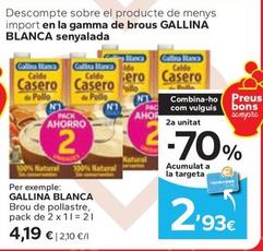 Oferta de Gallina Blanca - Brou De Pollastre, Pack De 2 X por 4,19€ en Caprabo