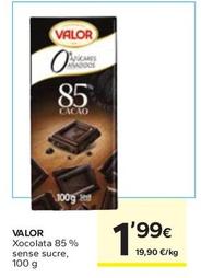 Oferta de Valor - Xocolata 85% De Sense Sucre por 1,99€ en Caprabo