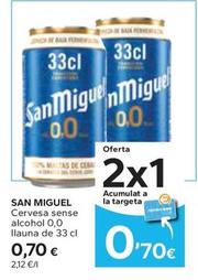 Oferta de San Miguel - Cervesa Sense Alcohol 0,0 por 0,7€ en Caprabo