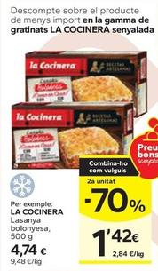 Oferta de La Cocinera - Lasanya Bolonyesa por 4,74€ en Caprabo