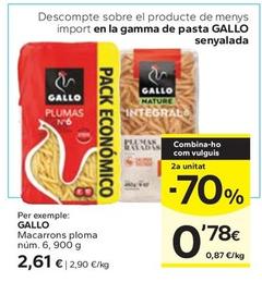 Oferta de Gallo - Macarrons Ploma Num.6 por 2,61€ en Caprabo