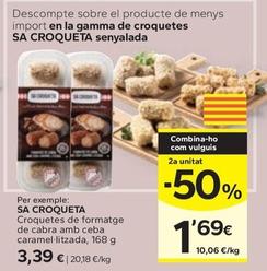 Oferta de Sa Croqueta - Croquetes De Formatge De Cabra Amb Ceba Caramel Litzada por 3,39€ en Caprabo