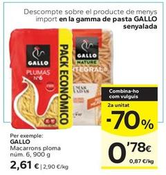Oferta de Gallo - Macarrons Ploma Num. 6 por 2,61€ en Caprabo