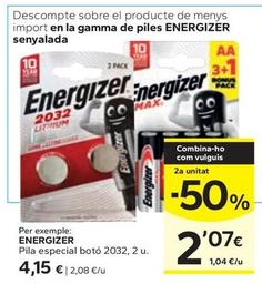 Oferta de Energizer - Pila Especial Boto 2032, 2 U. por 4,15€ en Caprabo